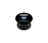 La mia ragazza è greca Niente mi spaventa - Grecia Cuore PopSockets PopGrip Adesivo
