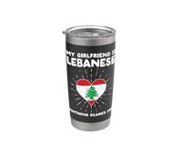 La mia ragazza è libanese niente mi spaventa - cuore del Libano Bicchiere termico in acciaio inox doppia parete