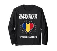 La mia Ragazza è rumena Nulla Mi spaventa - Romania Heart Maglia a Manica