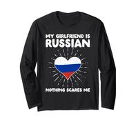 La mia Ragazza è Russa Nulla Mi spaventa - Russia Heart Maglia a Manica