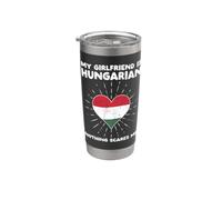 La mia ragazza è ungherese Niente mi spaventa - Ungheria Cuore Bicchiere termico in acciaio inox doppia parete