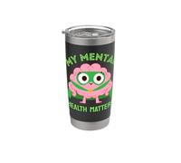 La mia salute mentale conta mese di consapevolezza della salute mentale verde Bicchiere termico in acciaio inox doppia parete