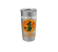 La mia scopa si è rotta così sono diventato un parrucchiere Divertente Halloween Bicchiere termico in acciaio inox doppia parete