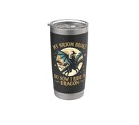 La mia scopa si è rotta, quindi ora cavalco un drago Halloween Women Witch Bicchiere termico in acciaio inox doppia parete