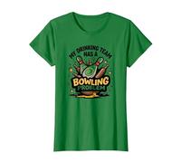 La mia Squadra di Bere ha Un Problema di Bowling Divertente Umorismo Sportivo Maglietta, Donna, Verde Mela, 3XL