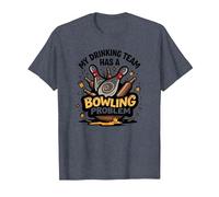 La mia Squadra di Bere ha Un Problema di Bowling Divertente Umorismo Sportivo Maglietta, Uomo, Pervinca, M