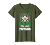 La Mia Strategia per Le Freccette È Dardo Freccetta Maglietta, Donna, Oliva, 3XL