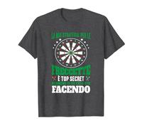 La Mia Strategia per Le Freccette È Dardo Freccetta Maglietta, Uomo, Grigio Scuro, 5XL