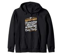 La mia superpotenza tradurre acronimi militari VA Nurse Felpa con Cappuccio