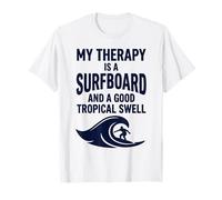 La mia Terapia è tavola da Surf e Surf Tropicale Swell Divertente Maglietta