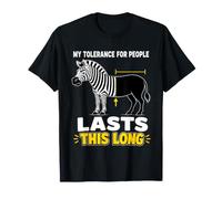La mia tolleranza per Le Persone Dura Questa Lunga Zebra introversa Fredda Maglietta
