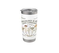 La micologia è la mia lingua d'amore Amante dei funghi cacciatore di funghi Bicchiere termico in acciaio inox doppia parete