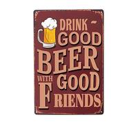 La Migliore Birra D'Annata, Bevi Buona Birra Con Buoni Amici Cartelli Metallo Vintage Poster Metal Retrò Cartello Decorativo Per Soggiorno Bagno Bar Pub