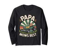 La migliore festa del papà divertente di Papa Mows Maglia a Manica