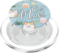 La migliore mamma felina di sempre Carina Blue Kawaii La mamma gatta più bella PopSockets PopGrip per MagSafe