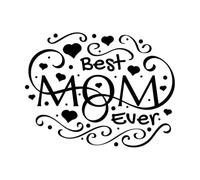 La migliore scritta per la mamma di sempre con il simbolo del cuore e la tipografia per la festa della mamma con scarabocchi può essere utilizzata Adesivi con scritte 64x83.4cm Nero