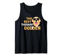 La migliore terapia è un cane divertente per gli amanti dei cani Golden Retriever Canotta