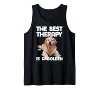 La migliore terapia è un cane Golden Retriever Funny Lover Cute Canotta