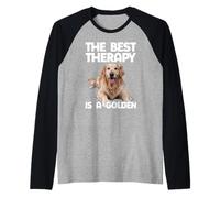La migliore terapia è un cane Golden Retriever Funny Lover Cute Maglia con Maniche Raglan