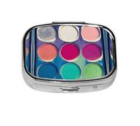 La mini scatola quadrata per medicine è adatta per essere messa in tasche o portafogli. È facile da aprire e pratica. Tavolozza di colori rotonda