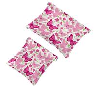 La moda incontra la funzione: borsa cosmetica impermeabile estetica Butterfly-959 - Custodia portatile, Multicolore, A：7.1x5.8in/18x14.8cm，B:4.7x4.5in/12x11.5cm
