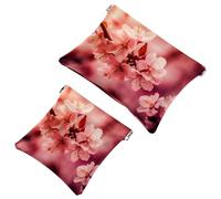 La moda incontra la funzione: estetica rosa Cherry Blossom-339 impermeabile Makeup Bag - Custodia portatile, Multicolore, A：7.1x5.8in/18x14.8cm，B:4.7x4.5in/12x11.5cm