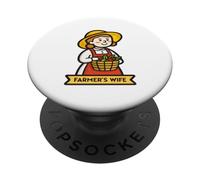 La moglie del contadino che trasporta un cesto di prodotti freschi PopSockets PopGrip Adesivo