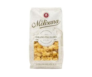 La Molisana - Lumache Rigate n. 54, Pasta Classica da Solo Grano Italiano, Trafilata al Bronzo, Cava e Rugosa Ideale per Sughi Densi e Cremosi, Confezione da 500 g