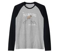 La Montagna Chiama! Capra Billy sulla Montagna Maglia con Maniche Raglan