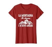 La Montagna Mi Chiama e io Devo Andare Dolomiti Natura Maglietta, Donna, Mirtillo Rosso, 3XL