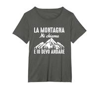 La Montagna Mi Chiama e io Devo Andare Dolomiti Natura Maglietta, Donna Plus-Size, Asfalto, 1X