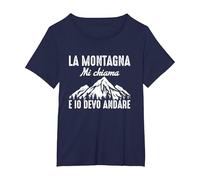 La Montagna Mi Chiama e io Devo Andare Dolomiti Natura Maglietta, Donna Plus-Size, Navy, 2X