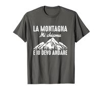 La Montagna Mi Chiama e io Devo Andare Dolomiti Natura Maglietta, Uomo, Asfalto, L