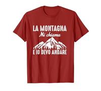 La Montagna Mi Chiama e io Devo Andare Dolomiti Natura Maglietta, Uomo, Mirtillo Rosso, L