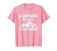 La Montagna Mi Chiama e io Devo Andare Dolomiti Natura Maglietta, Uomo, Rosa, L