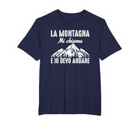 La Montagna Mi Chiama e io Devo Andare Dolomiti Natura Maglietta, Uomo Taglie Grandi, Navy, 2X Tall