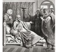 La morte di Augusto. Cesare Augusto 63 a.C. 14 a.C. alias Ottaviano. Primo imperatore romano. Dalla storia universale illustrata di Cassell pubblicato 1883. Stampa poster di Ken Welsh (15 x 15)