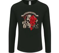 La Morte È Certo, La Vita No, Teschio E Rose Uomo Maglietta A Maniche Lunghe