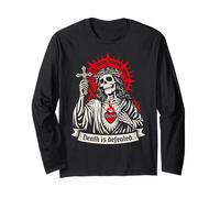 La Morte è sconfitta Dark Christian Gothic Skeleton Faith Goth Maglia a Manica