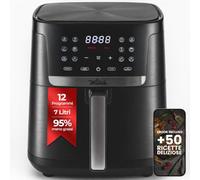 La Moustache - Friggitrice Senza Olio 7L ad Aria Calda 1800W con E-Book di Ricette, Air Fryer con 12 Programmi, Controllo Digitale 80 e 200 °C, Timer, Griglie Antiaderenti (Pro Smart)