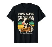 La Mucca Dice Che va Vegano a Base vegetale ovvi Motivi Maglietta