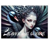 La muse aux oiseaux (Calendrier mural 2027 DIN A3 vertical), CALVENDO calendrier mensuel: Association magique d'un oiseau et d'une belle muse, créée avec l'IA.