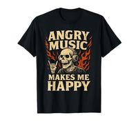 La musica arrabbiata mi rende felice Band rock vintage Maglietta