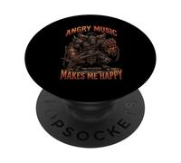 La musica arrabbiata mi rende felice Funny Metal Minotaur Demon PopSockets PopGrip Adesivo