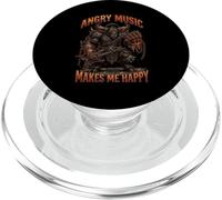 La musica arrabbiata mi rende felice Funny Metal Minotaur Demon PopSockets PopGrip per MagSafe