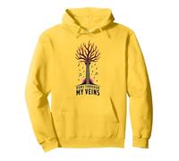 La Musica della Chitarra scorre Attraverso Le Mie vene Grafica Artistica Felpa con Cappuccio, Unisex per Adulti, Limone, XXL