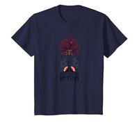 La Musica della Chitarra scorre Attraverso Le Mie vene Grafica Artistica Maglietta, Bambini, Navy, 12 Anni