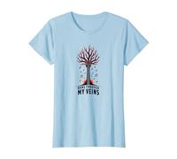 La Musica della Chitarra scorre Attraverso Le Mie vene Grafica Artistica Maglietta, Donna, Celeste, XXL