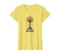 La Musica della Chitarra scorre Attraverso Le Mie vene Grafica Artistica Maglietta, Donna, Limone, XS
