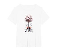 La Musica della Chitarra scorre Attraverso Le Mie vene Grafica Artistica Maglietta, Donna Plus-Size, Bianco, 1X